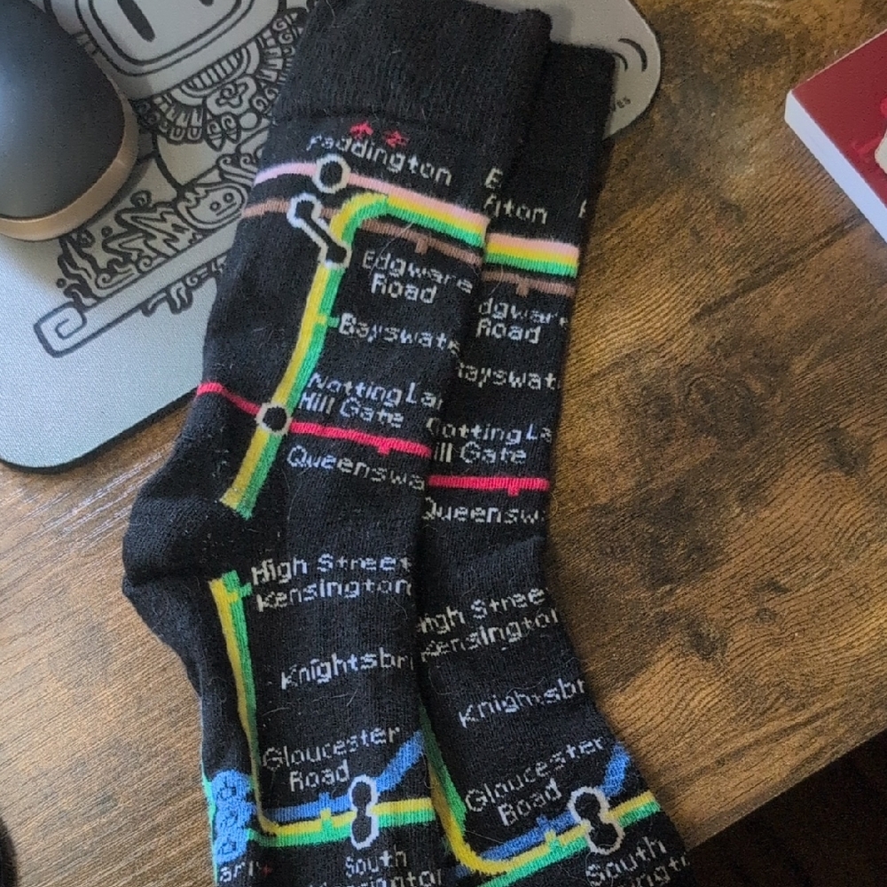 Black Tube Map Socks